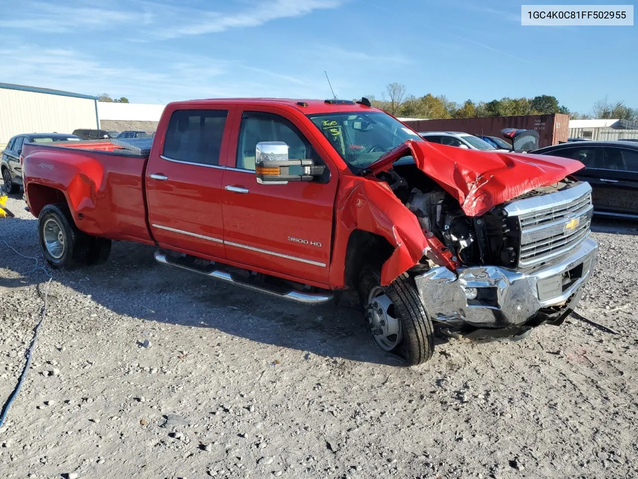 2015 Chevrolet Silverado K3500 Ltz VIN: 1GC4K0C81FF502955 Lot: 78685324