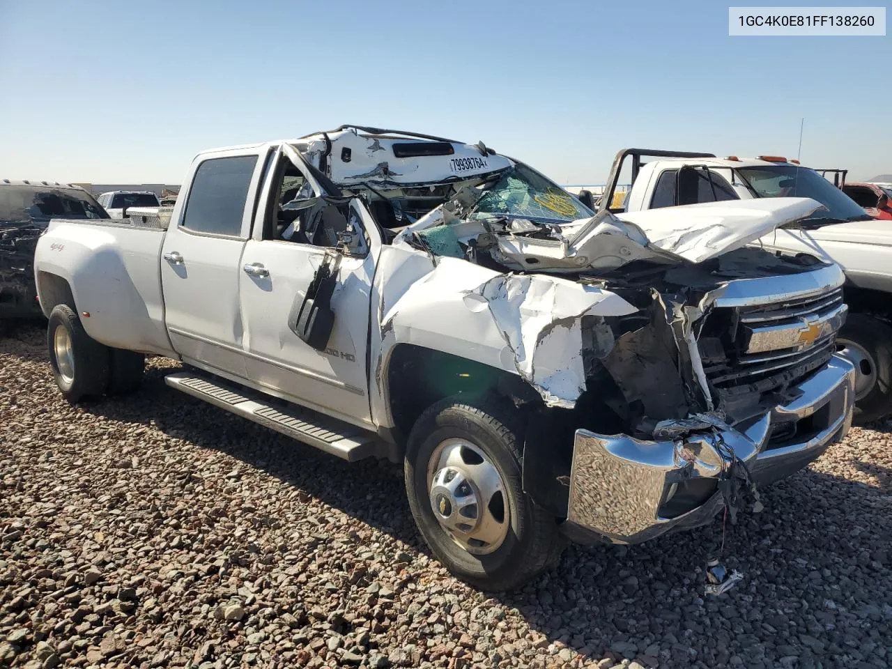 2015 Chevrolet Silverado K3500 Ltz VIN: 1GC4K0E81FF138260 Lot: 79938764