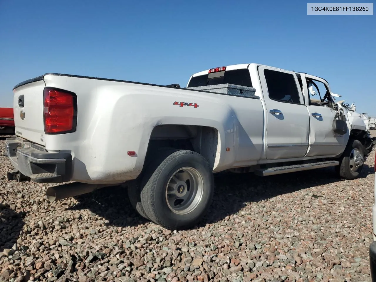 2015 Chevrolet Silverado K3500 Ltz VIN: 1GC4K0E81FF138260 Lot: 79938764