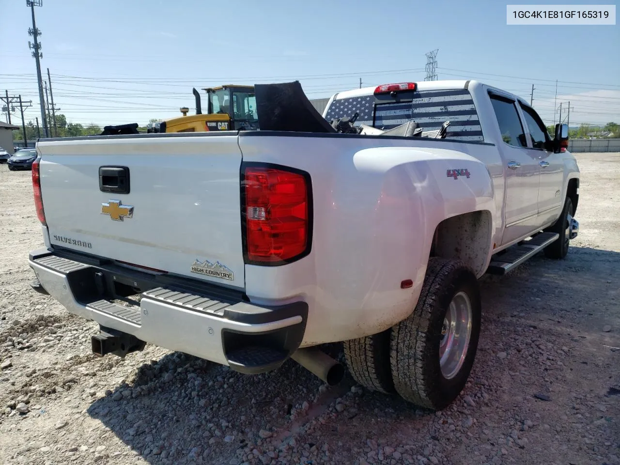 2016 Chevrolet Silverado K3500 High Country VIN: 1GC4K1E81GF165319 Lot: 51025324