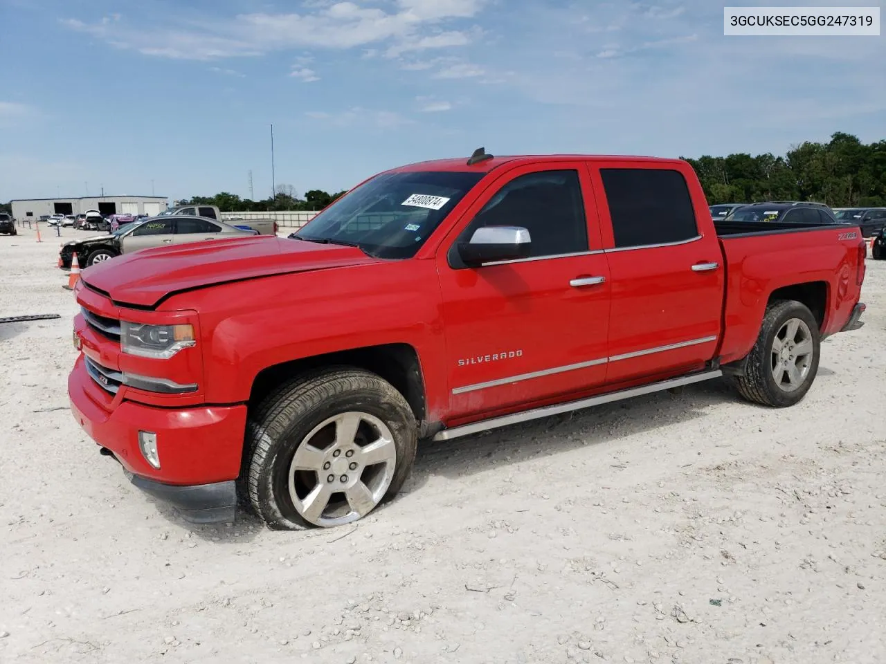 2016 Chevrolet Silverado K1500 Ltz VIN: 3GCUKSEC5GG247319 Lot: 54800874