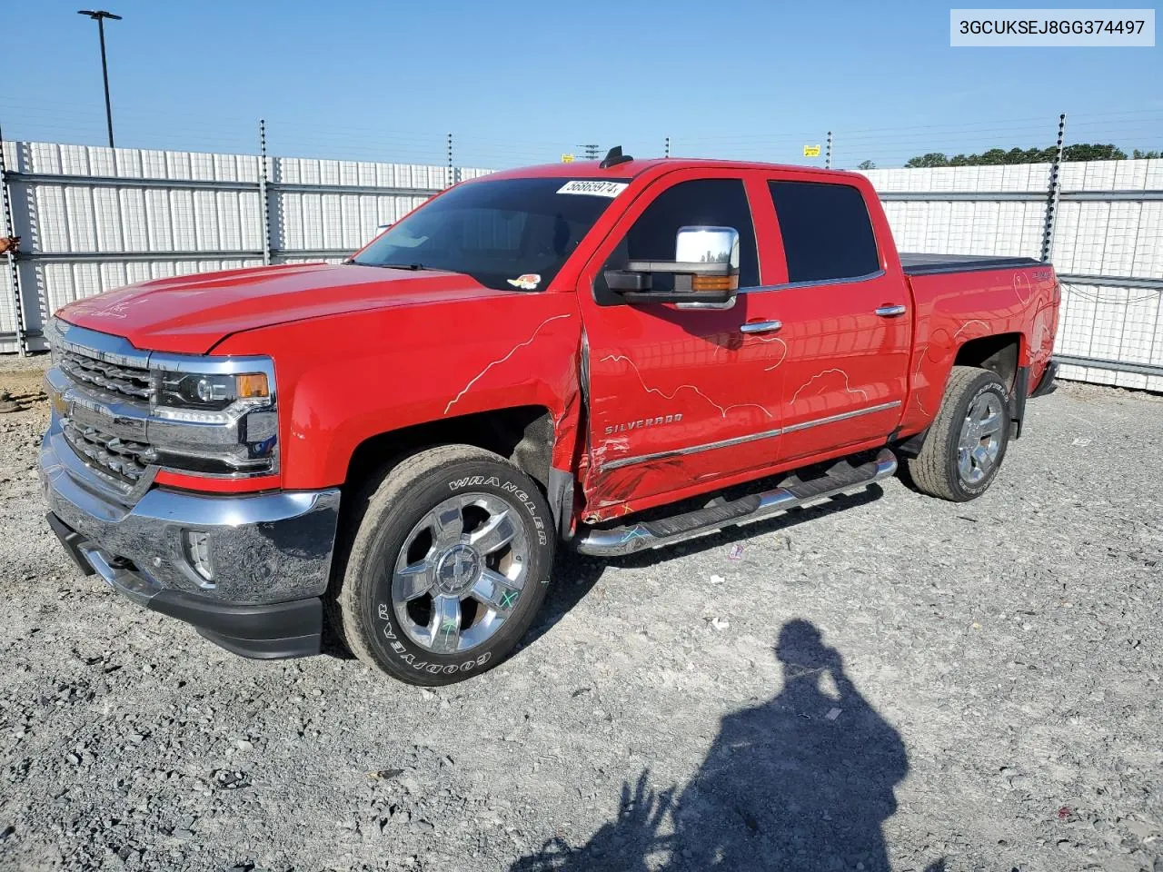 2016 Chevrolet Silverado K1500 Ltz VIN: 3GCUKSEJ8GG374497 Lot: 56865974