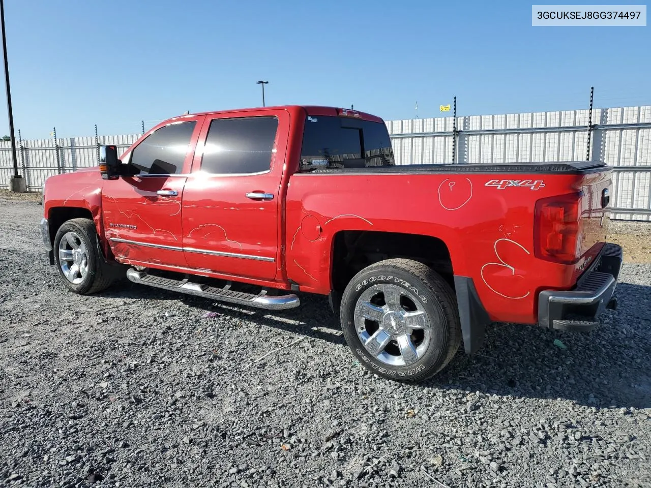 2016 Chevrolet Silverado K1500 Ltz VIN: 3GCUKSEJ8GG374497 Lot: 56865974