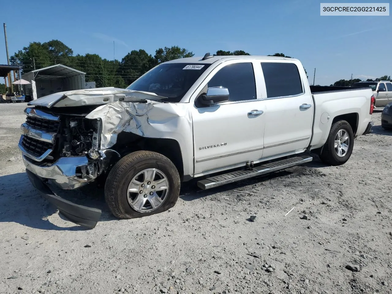 2016 Chevrolet Silverado C1500 Lt VIN: 3GCPCREC2GG221425 Lot: 61798344