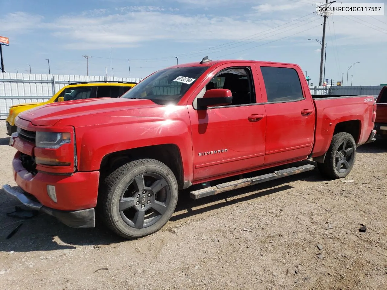 2016 Chevrolet Silverado K1500 Lt VIN: 3GCUKREC4GG117587 Lot: 69152194