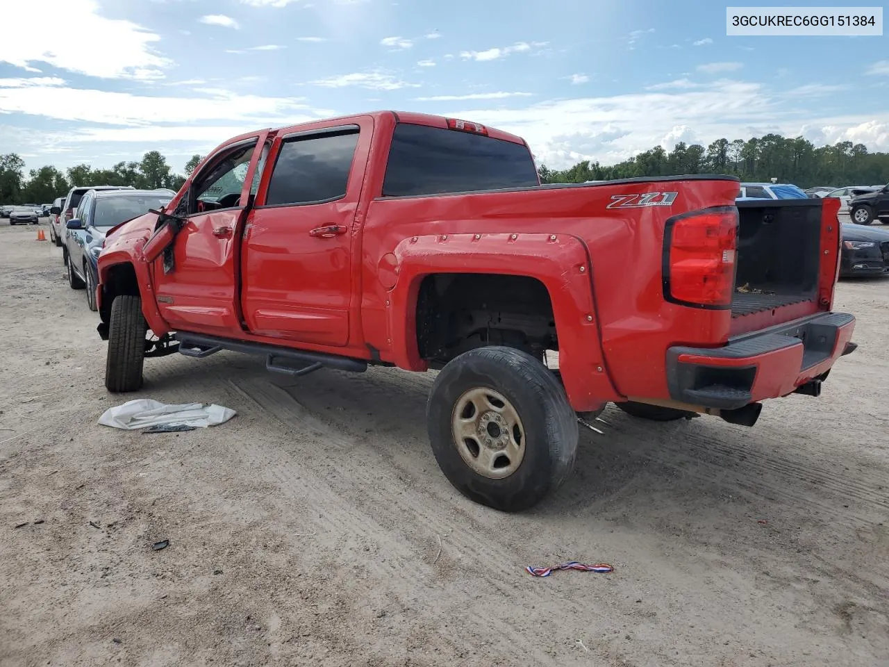 2016 Chevrolet Silverado K1500 Lt VIN: 3GCUKREC6GG151384 Lot: 69958244