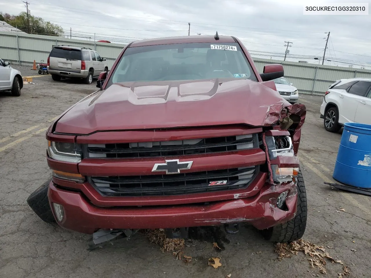 2016 Chevrolet Silverado K1500 Lt VIN: 3GCUKREC1GG320310 Lot: 71758274