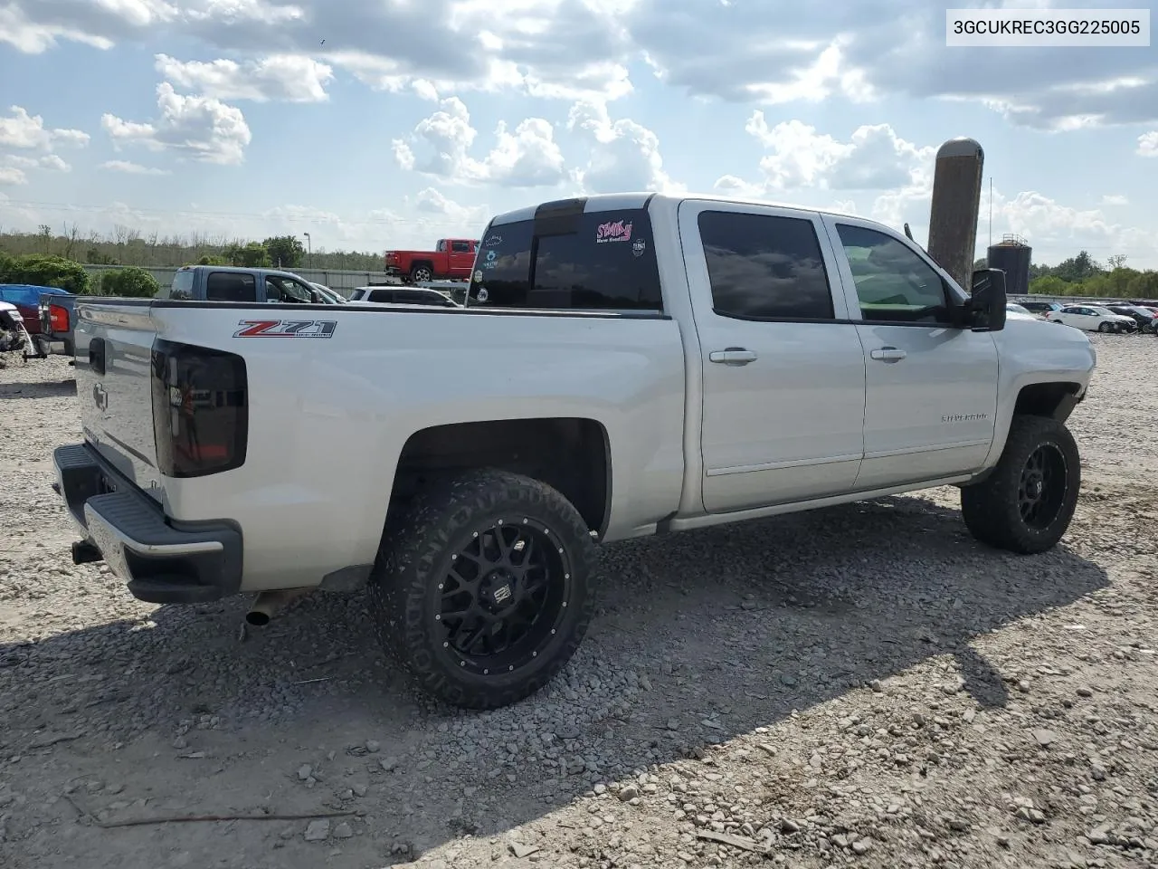 2016 Chevrolet Silverado K1500 Lt VIN: 3GCUKREC3GG225005 Lot: 72260044