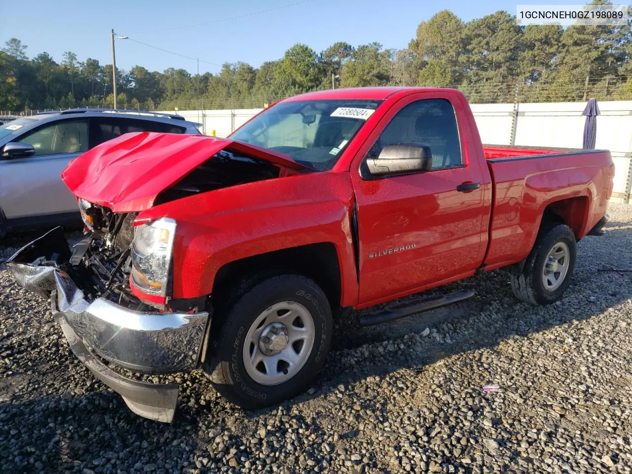 2016 Chevrolet Silverado C1500 VIN: 1GCNCNEH0GZ198089 Lot: 72380504