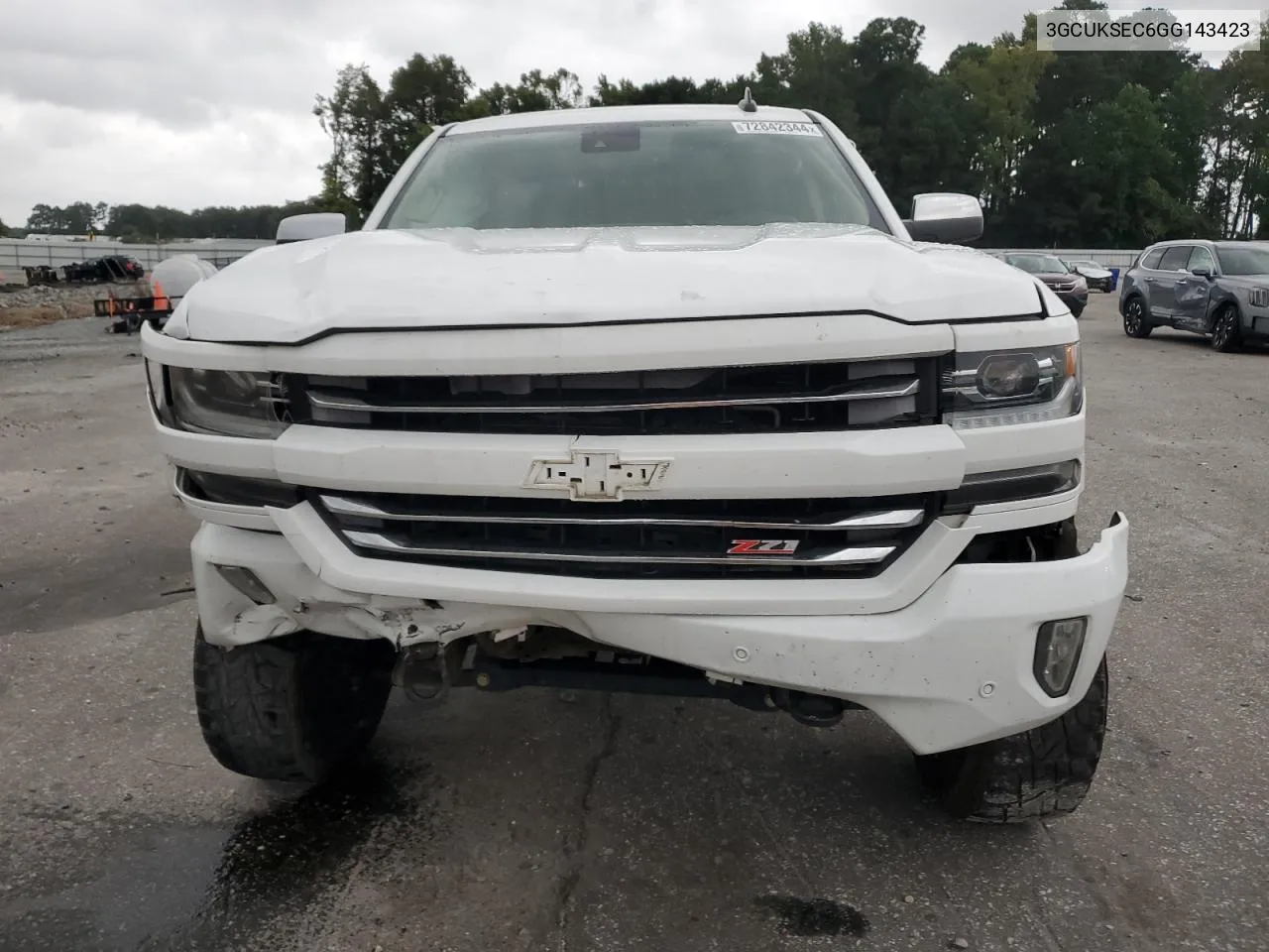 2016 Chevrolet Silverado K1500 Ltz VIN: 3GCUKSEC6GG143423 Lot: 72842344