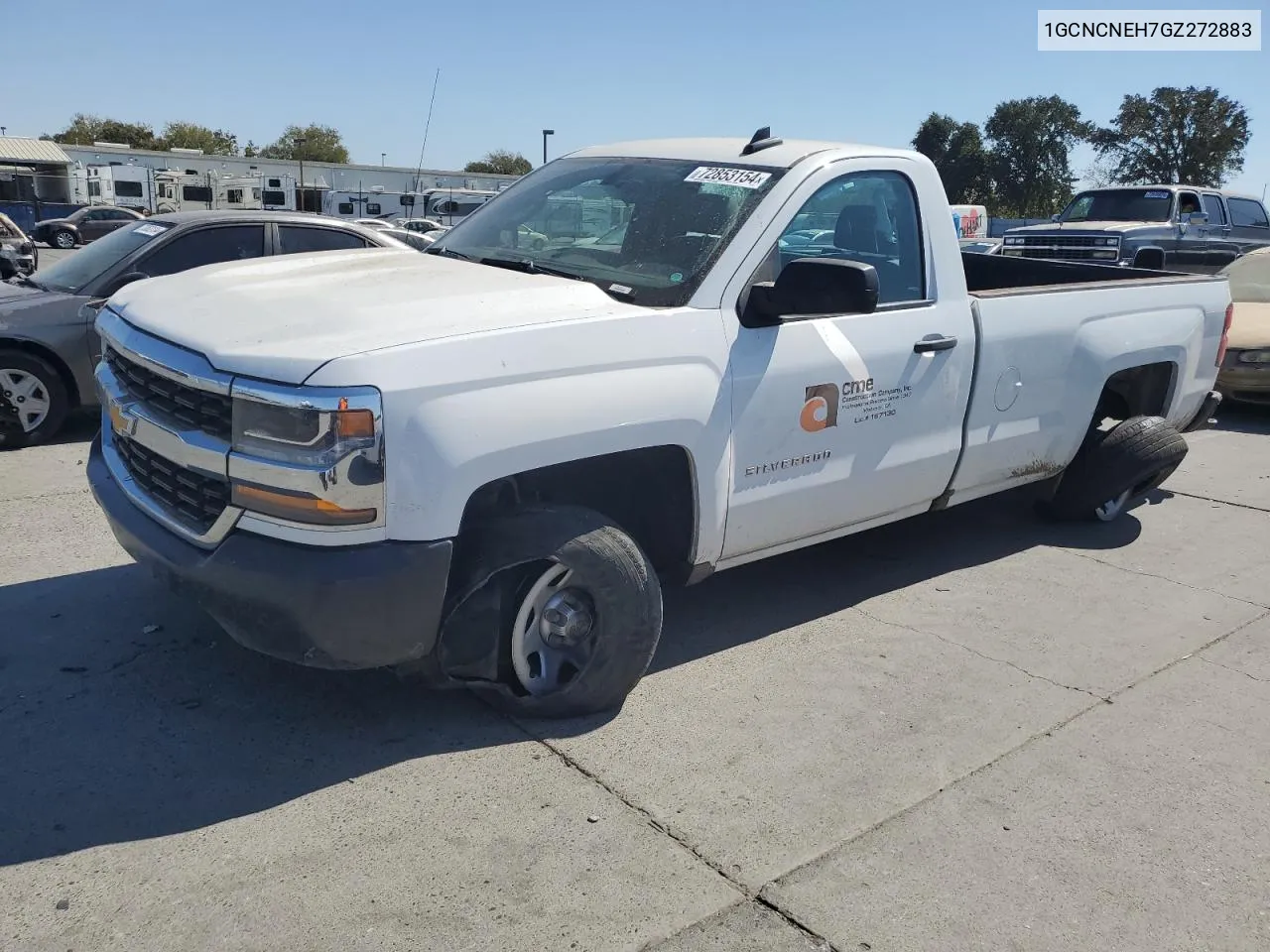 2016 Chevrolet Silverado C1500 VIN: 1GCNCNEH7GZ272883 Lot: 72853154