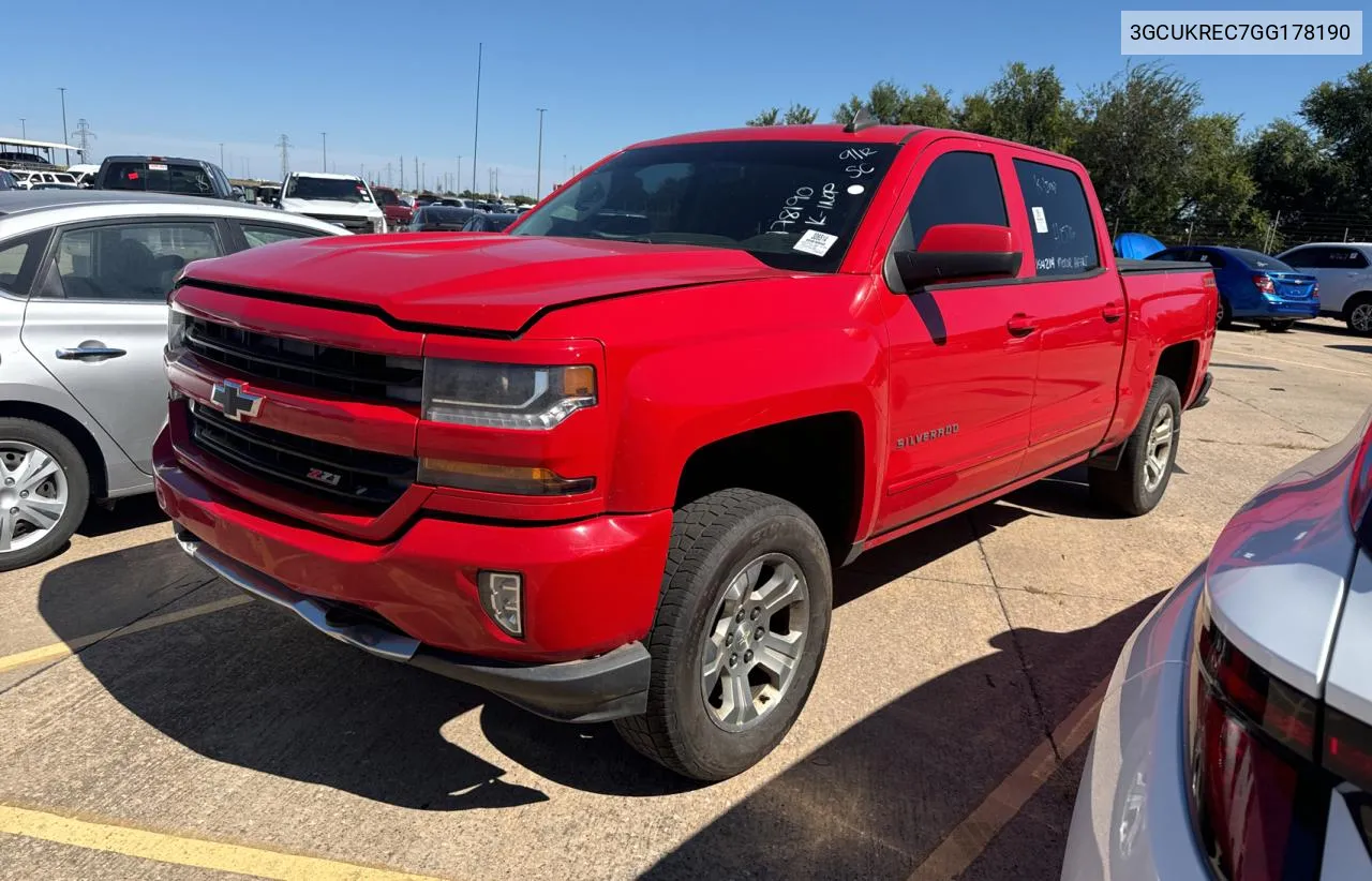 2016 Chevrolet Silverado K1500 Lt VIN: 3GCUKREC7GG178190 Lot: 73755304