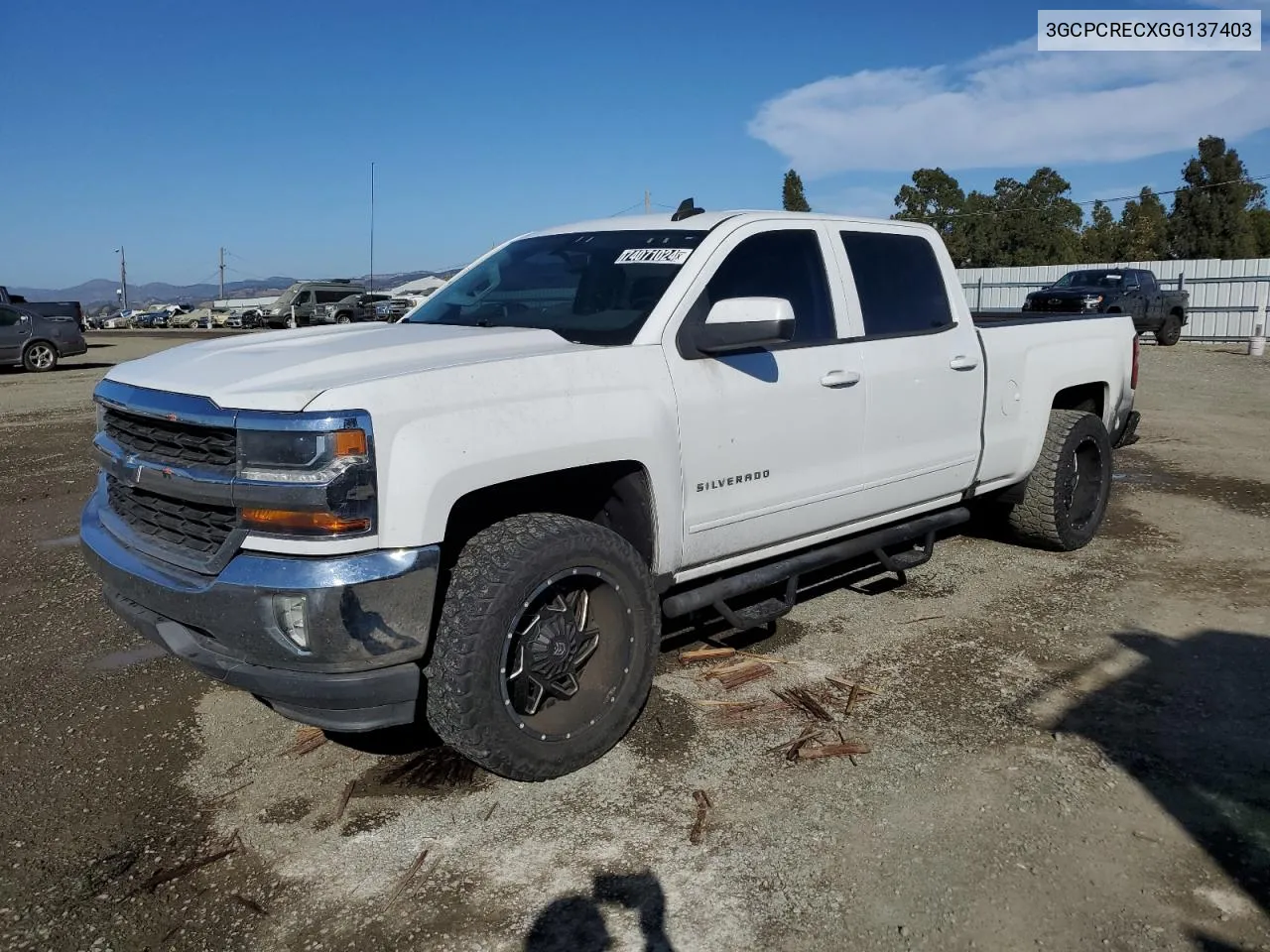 3GCPCRECXGG137403 2016 Chevrolet Silverado C1500 Lt