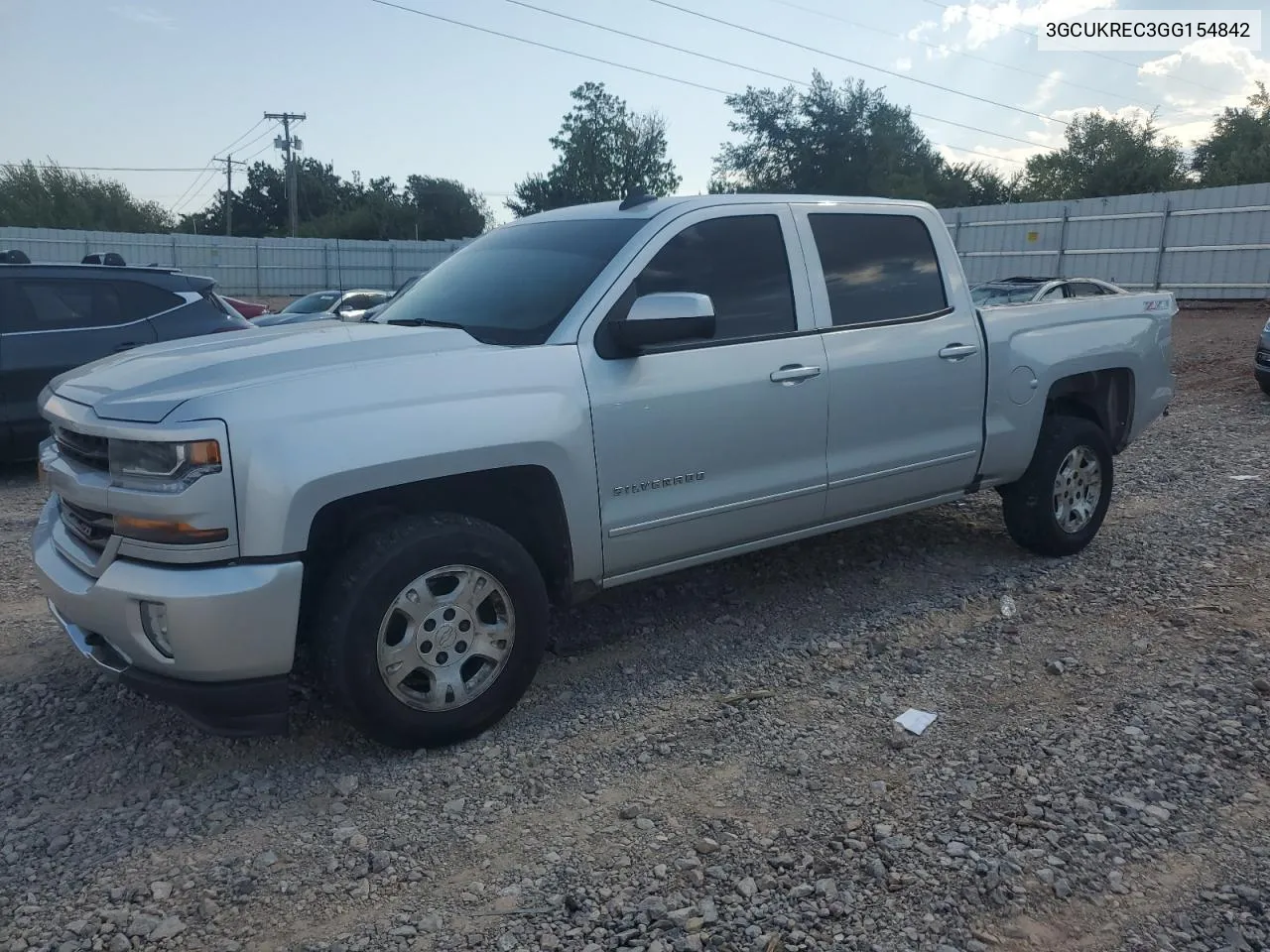 2016 Chevrolet Silverado K1500 Lt VIN: 3GCUKREC3GG154842 Lot: 75020354