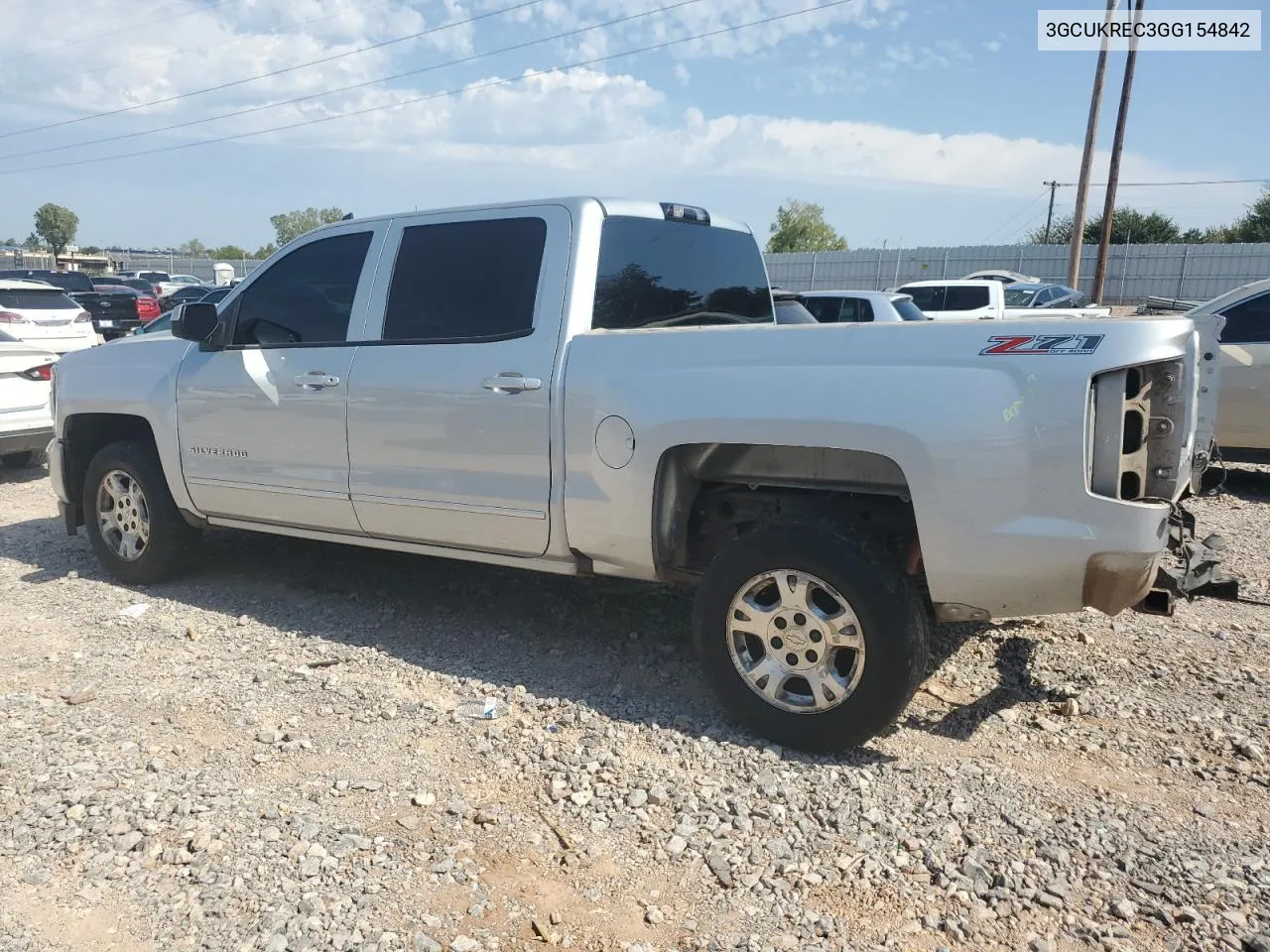 2016 Chevrolet Silverado K1500 Lt VIN: 3GCUKREC3GG154842 Lot: 75020354