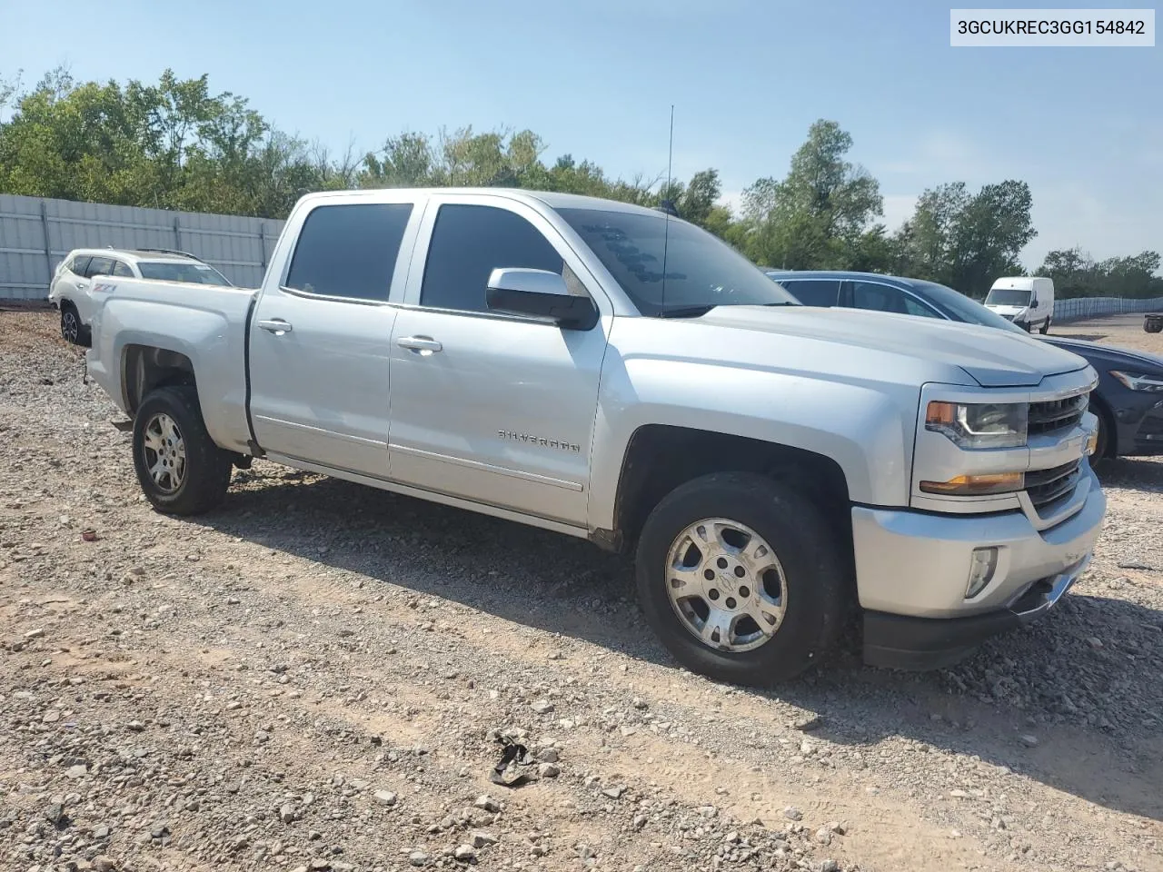 2016 Chevrolet Silverado K1500 Lt VIN: 3GCUKREC3GG154842 Lot: 75020354