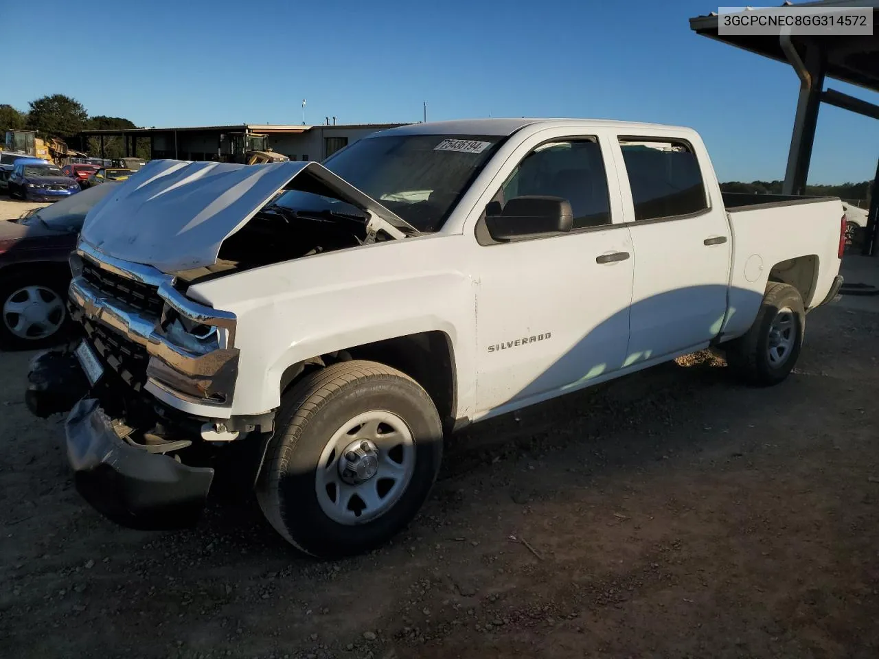 2016 Chevrolet Silverado C1500 VIN: 3GCPCNEC8GG314572 Lot: 75436194