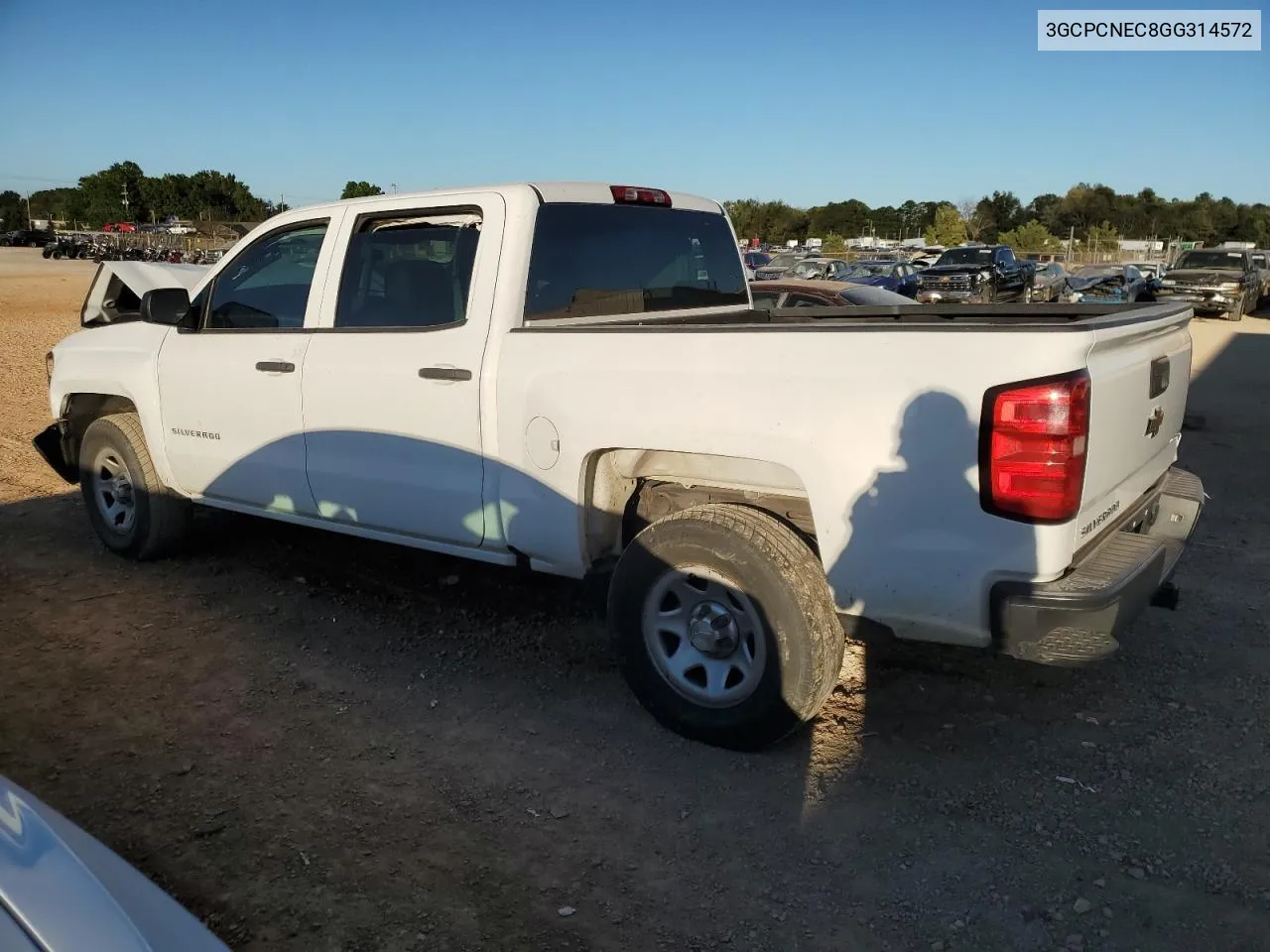 2016 Chevrolet Silverado C1500 VIN: 3GCPCNEC8GG314572 Lot: 75436194