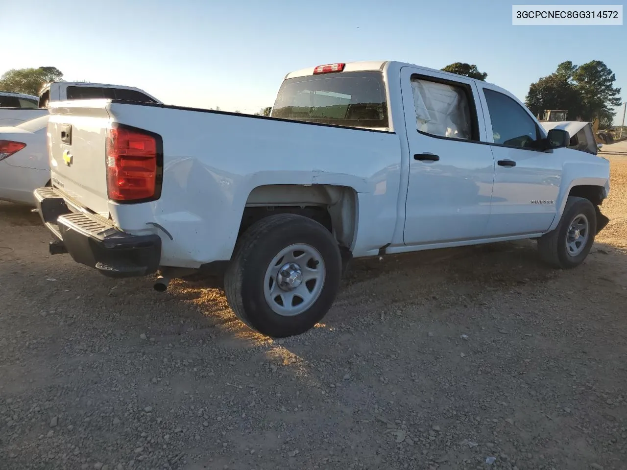 2016 Chevrolet Silverado C1500 VIN: 3GCPCNEC8GG314572 Lot: 75436194