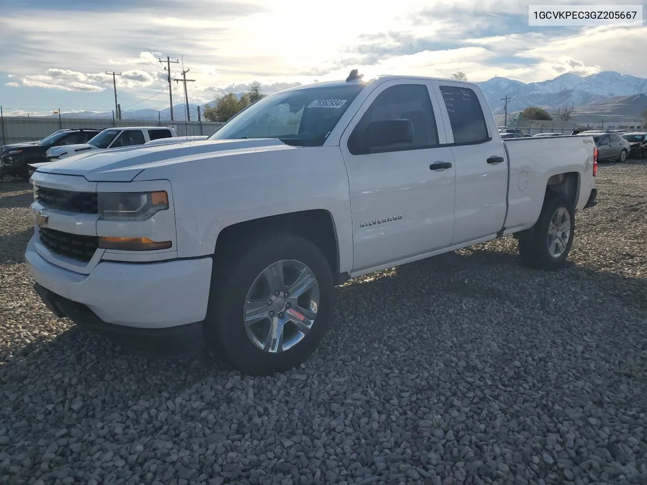 2016 Chevrolet Silverado K1500 Custom VIN: 1GCVKPEC3GZ205667 Lot: 78362934