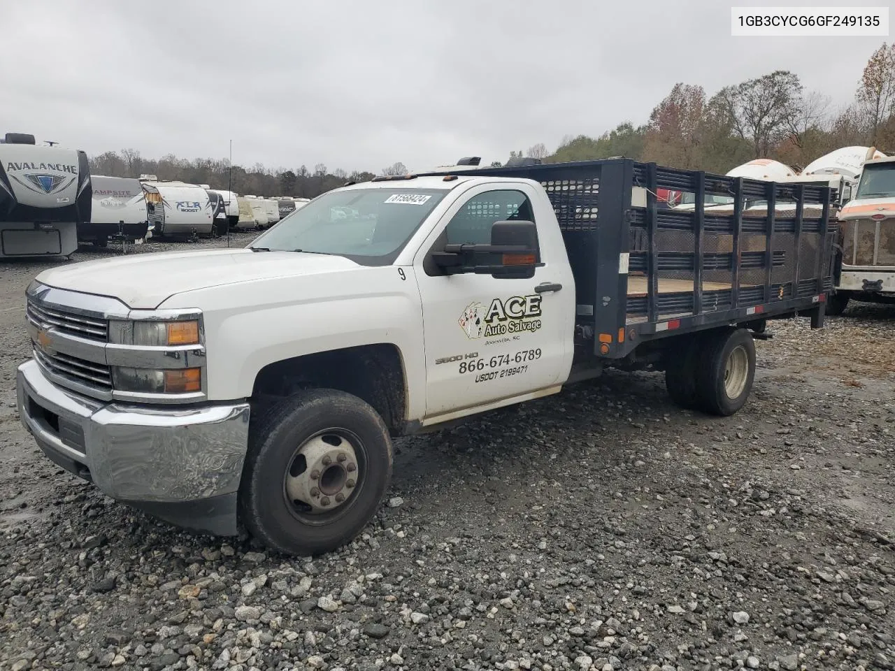 2016 Chevrolet Silverado C3500 VIN: 1GB3CYCG6GF249135 Lot: 81568424