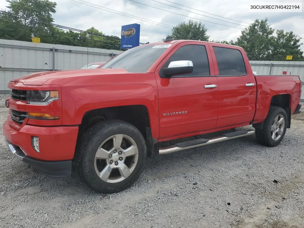 2017 Chevrolet Silverado K1500 Lt VIN: 3GCUKREC7HG422194 Lot: 61156674