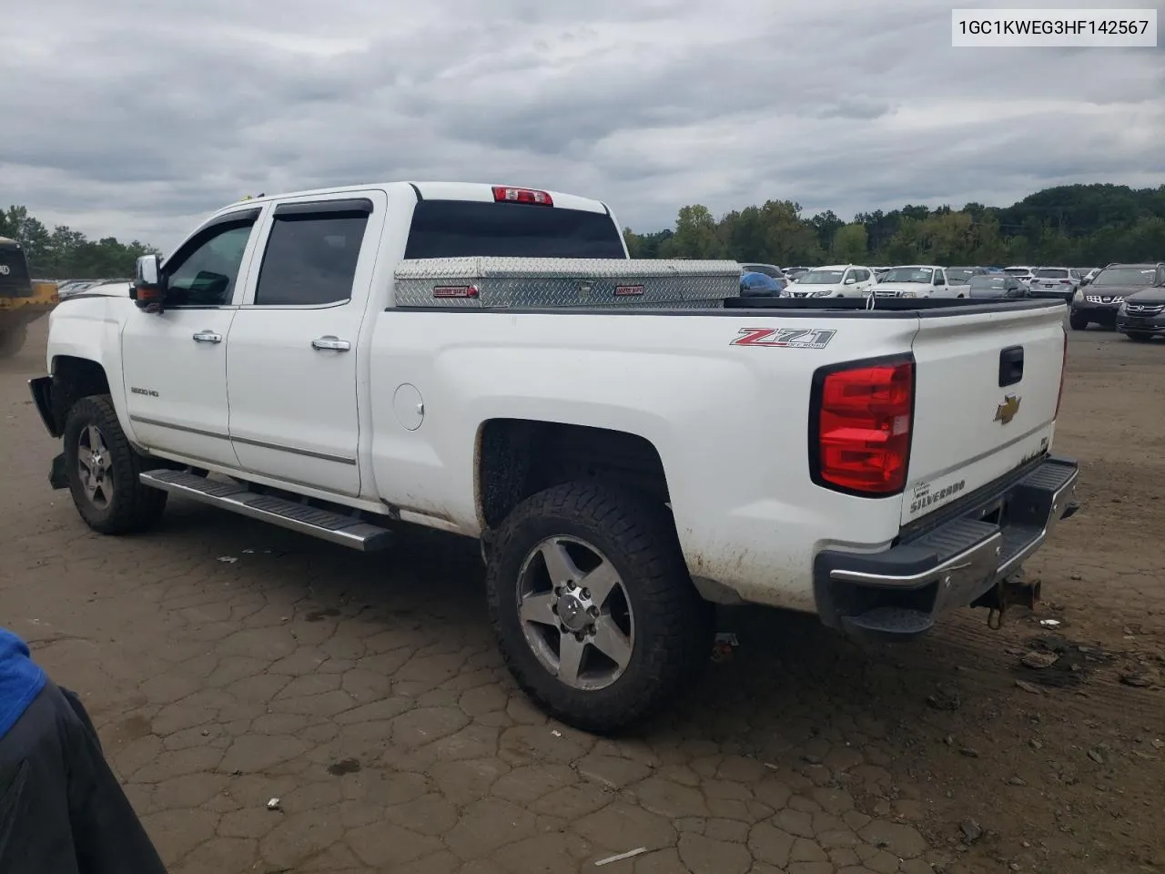 2017 Chevrolet Silverado K2500 Heavy Duty Ltz VIN: 1GC1KWEG3HF142567 Lot: 69611044