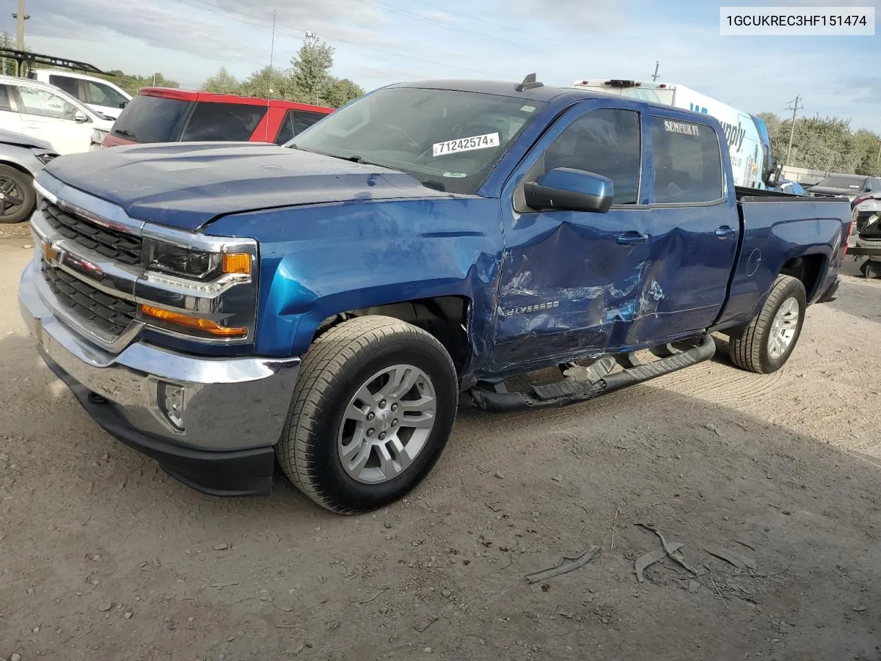 2017 Chevrolet Silverado K1500 Lt VIN: 1GCUKREC3HF151474 Lot: 71242574