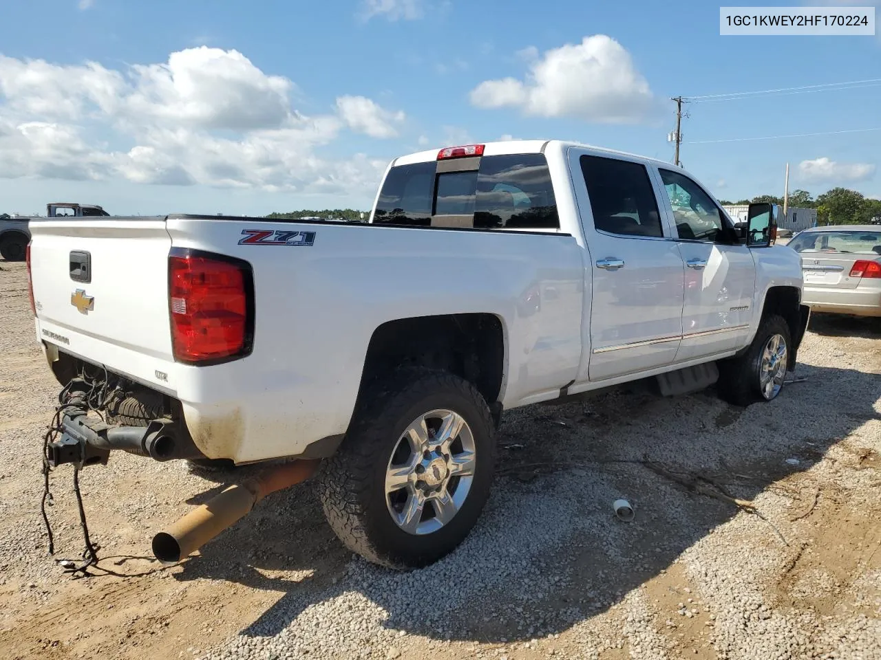 2017 Chevrolet Silverado K2500 Heavy Duty Ltz VIN: 1GC1KWEY2HF170224 Lot: 71280574