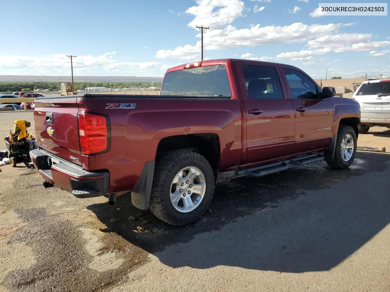 2017 Chevrolet Silverado K1500 Lt VIN: 3GCUKREC3HG242503 Lot: 72730324