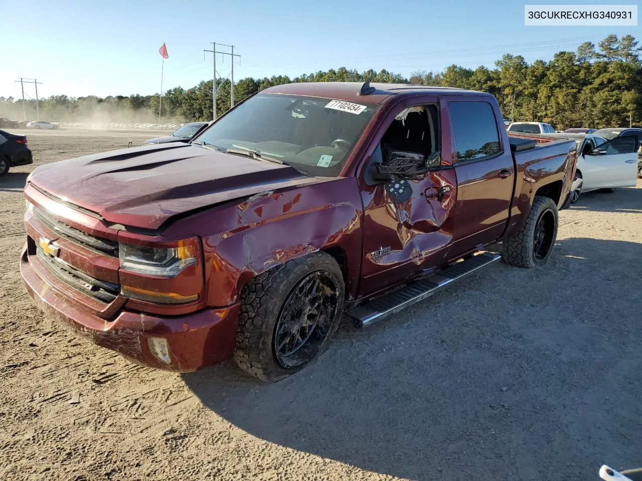 2017 Chevrolet Silverado K1500 Lt VIN: 3GCUKRECXHG340931 Lot: 77102454