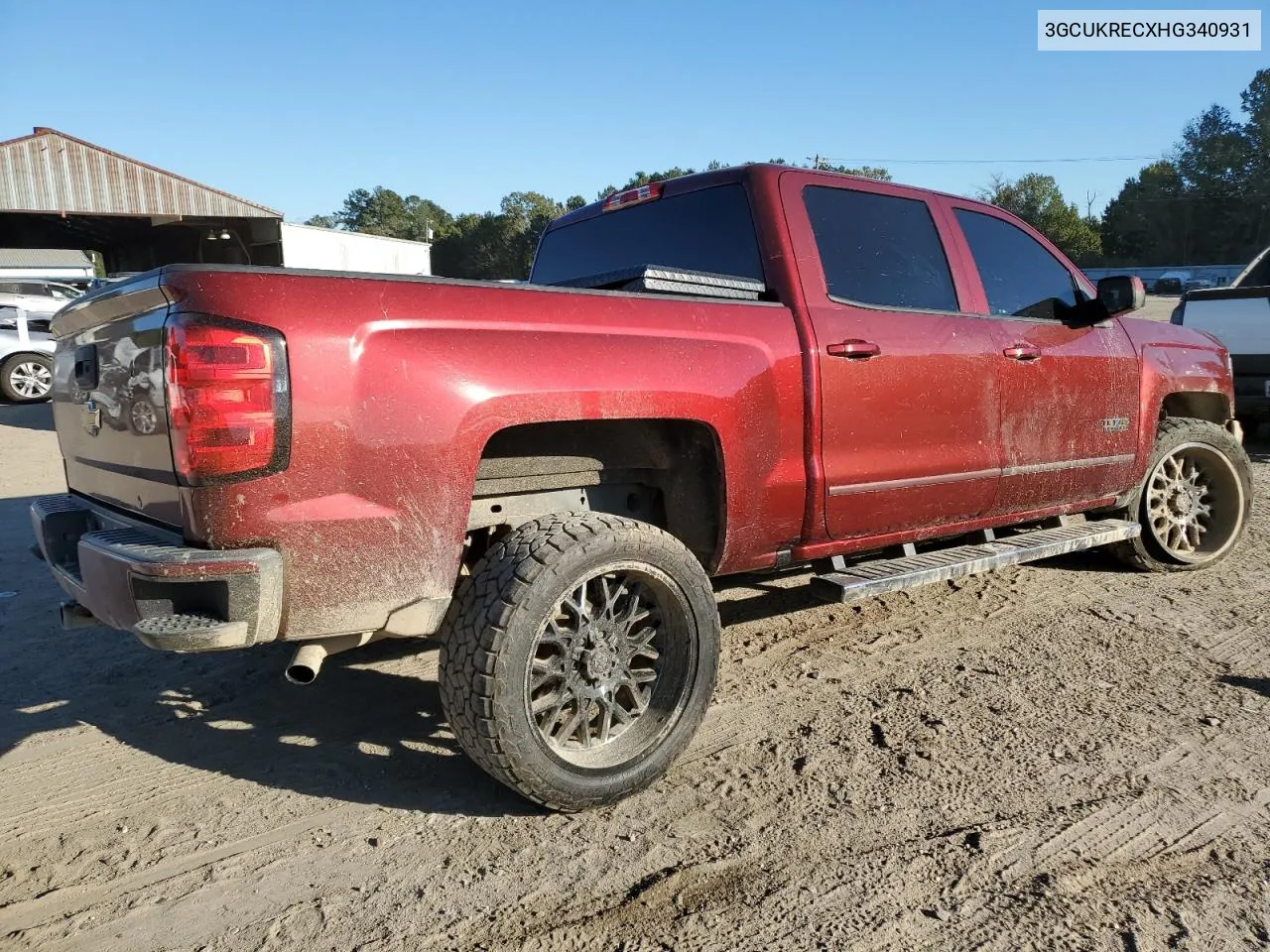 2017 Chevrolet Silverado K1500 Lt VIN: 3GCUKRECXHG340931 Lot: 77102454