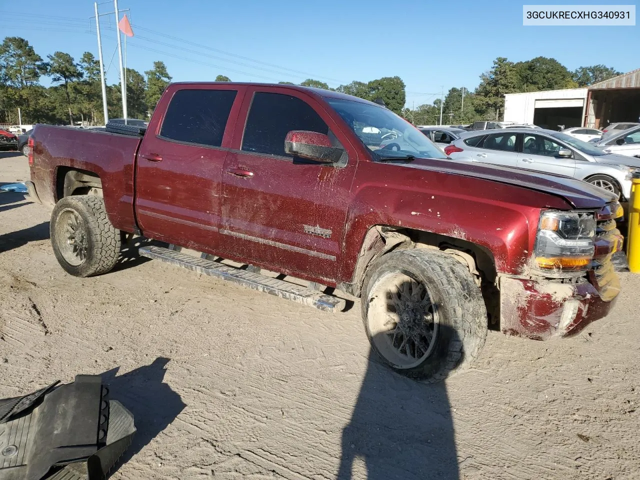 2017 Chevrolet Silverado K1500 Lt VIN: 3GCUKRECXHG340931 Lot: 77102454