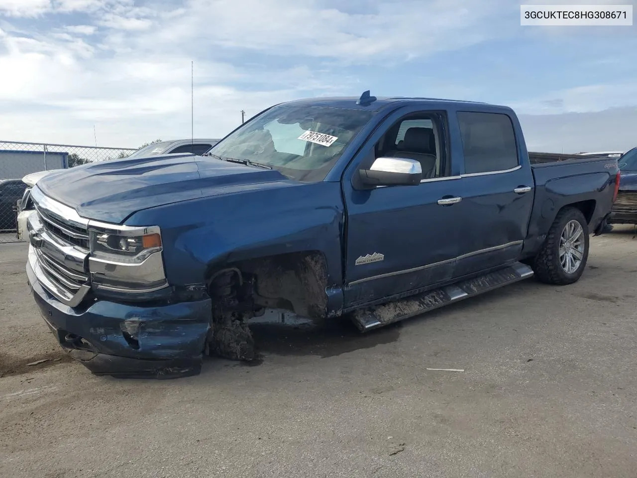 2017 Chevrolet Silverado K1500 High Country VIN: 3GCUKTEC8HG308671 Lot: 79751084