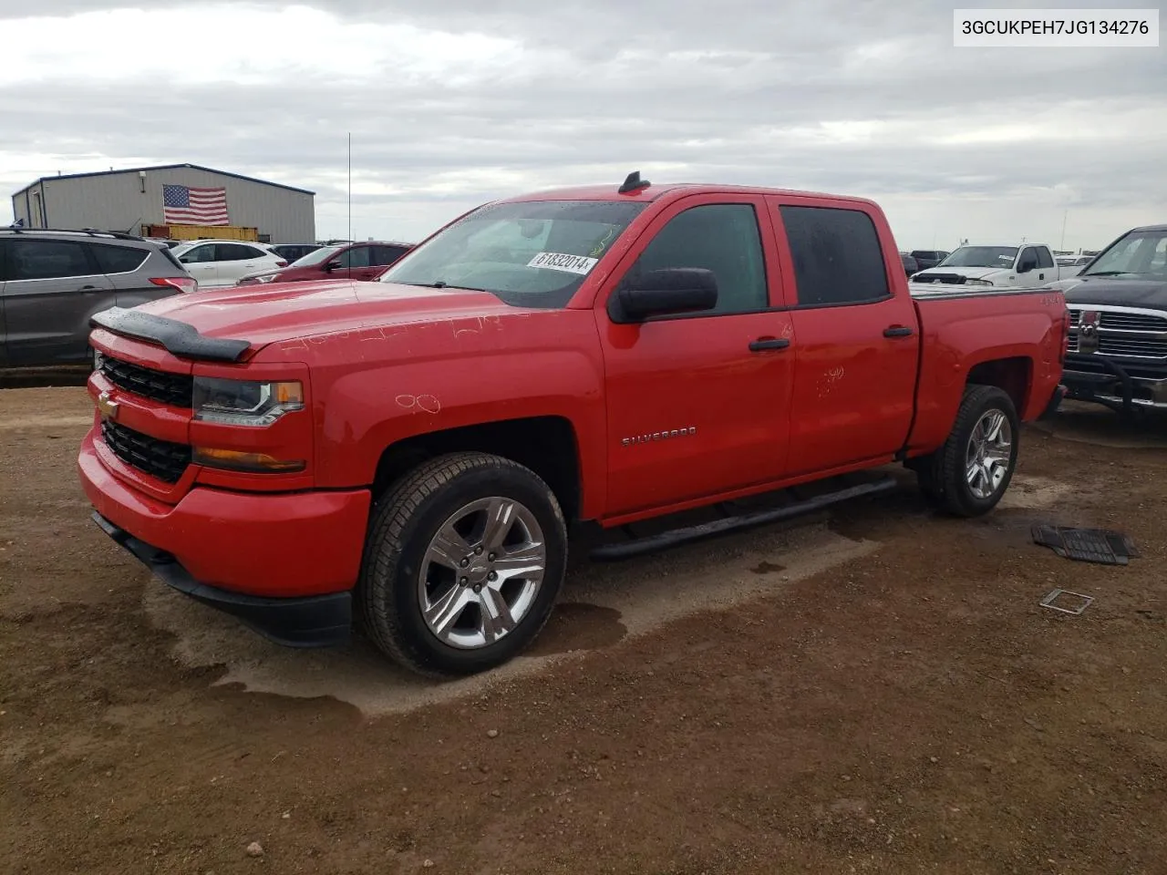 2018 Chevrolet Silverado K1500 Custom VIN: 3GCUKPEH7JG134276 Lot: 61832014