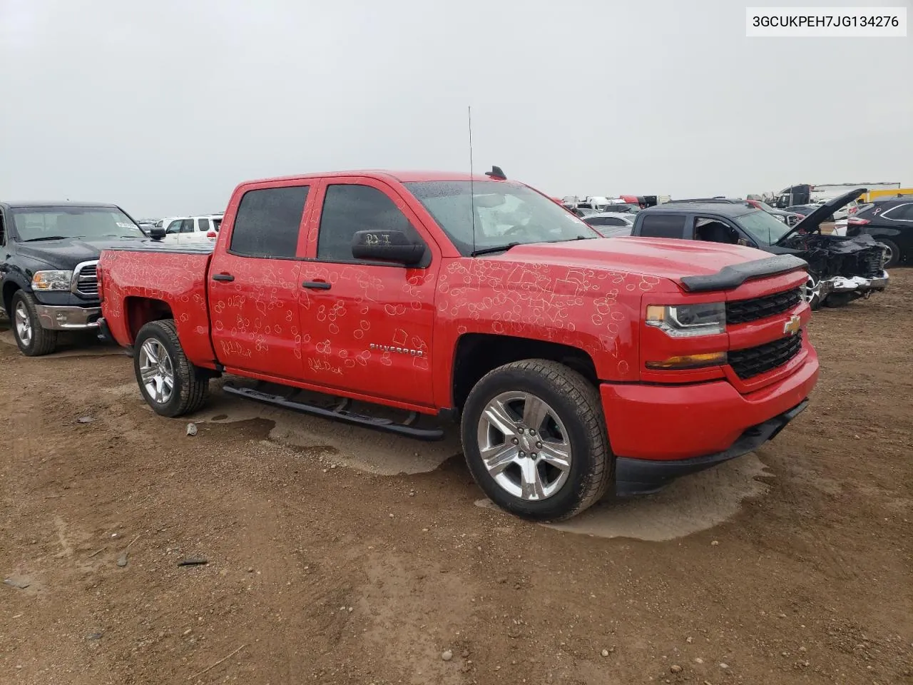 2018 Chevrolet Silverado K1500 Custom VIN: 3GCUKPEH7JG134276 Lot: 61832014