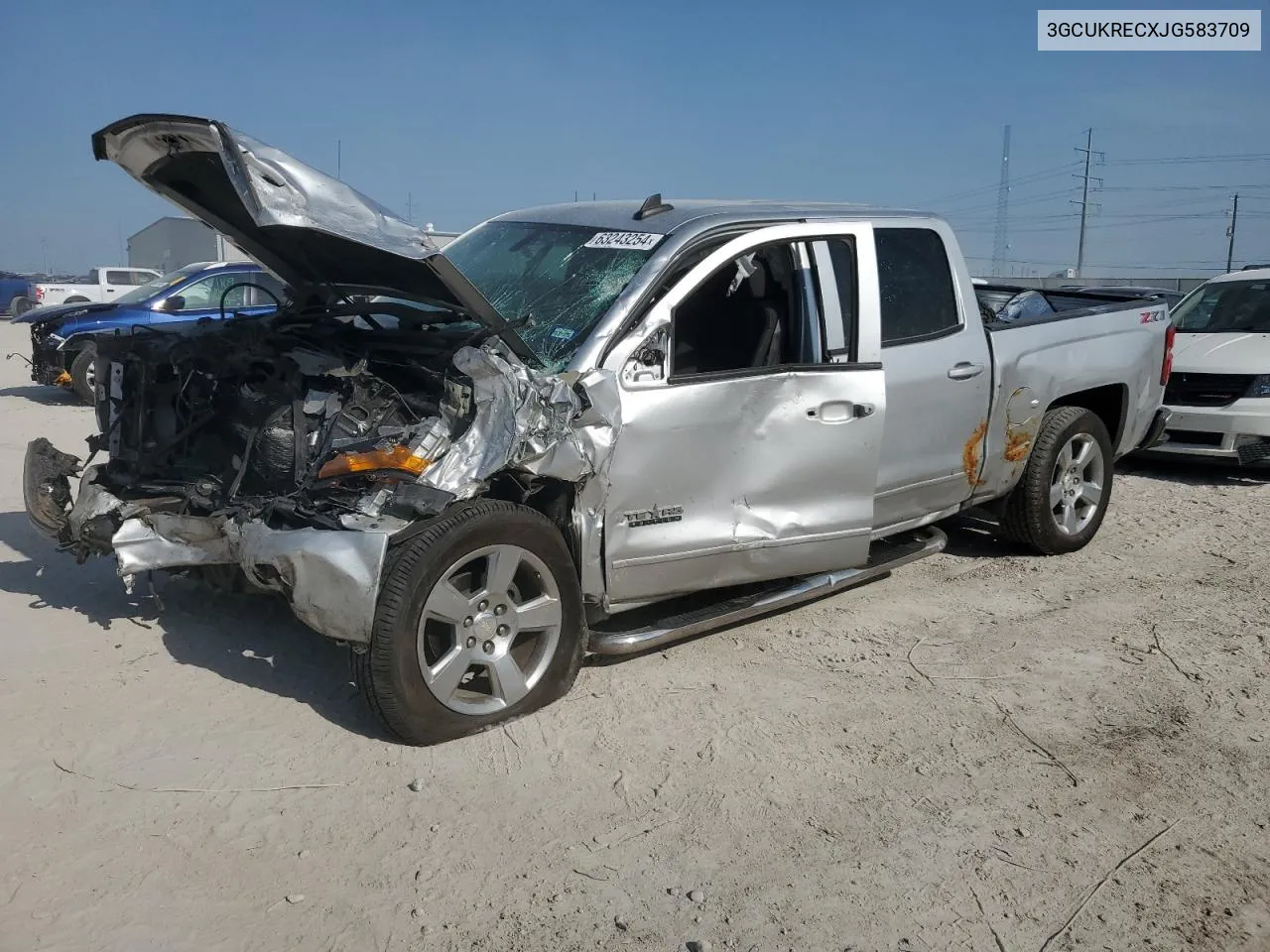 2018 Chevrolet Silverado K1500 Lt VIN: 3GCUKRECXJG583709 Lot: 63243254