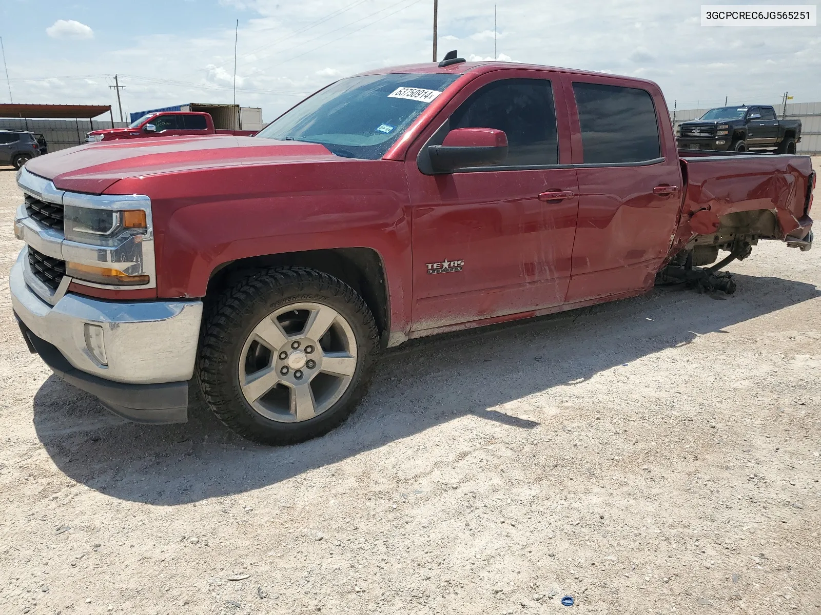 2018 Chevrolet Silverado C1500 Lt VIN: 3GCPCREC6JG565251 Lot: 63750914