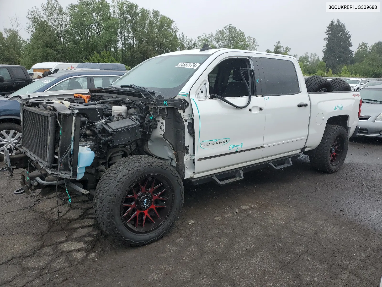 2018 Chevrolet Silverado K1500 Lt VIN: 3GCUKRER1JG309688 Lot: 64389174