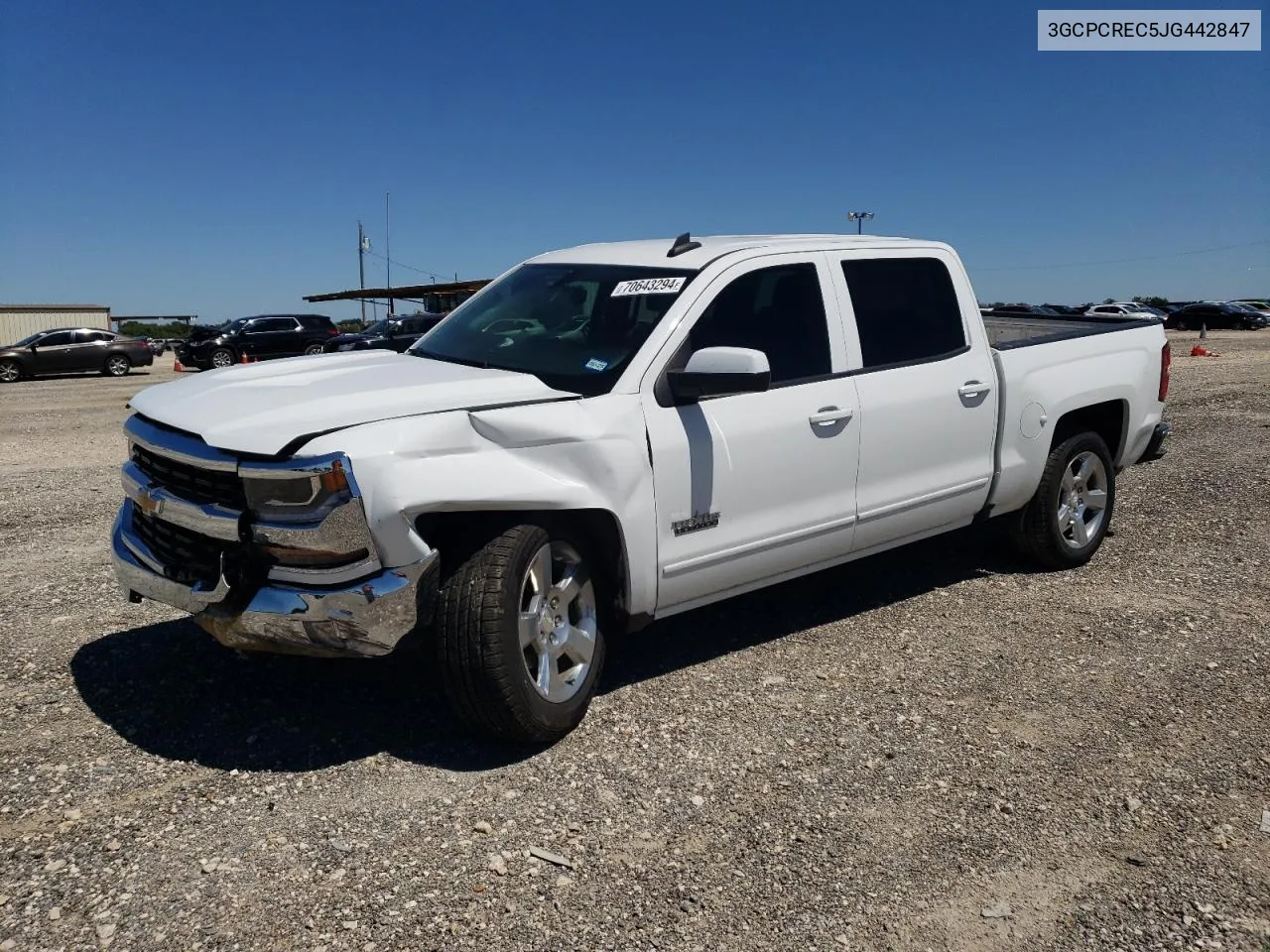 2018 Chevrolet Silverado C1500 Lt VIN: 3GCPCREC5JG442847 Lot: 70643294