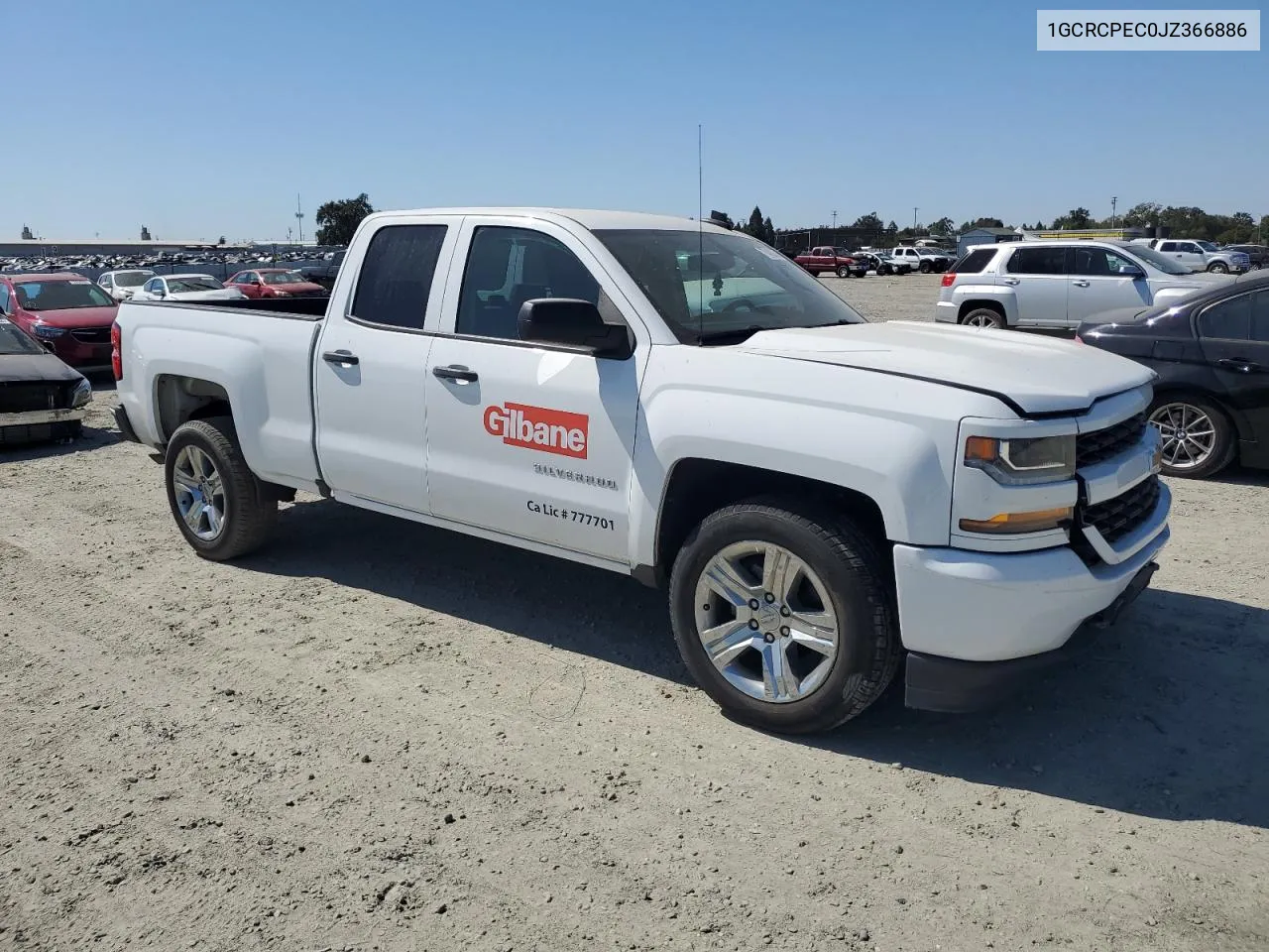 2018 Chevrolet Silverado C1500 Custom VIN: 1GCRCPEC0JZ366886 Lot: 72462304