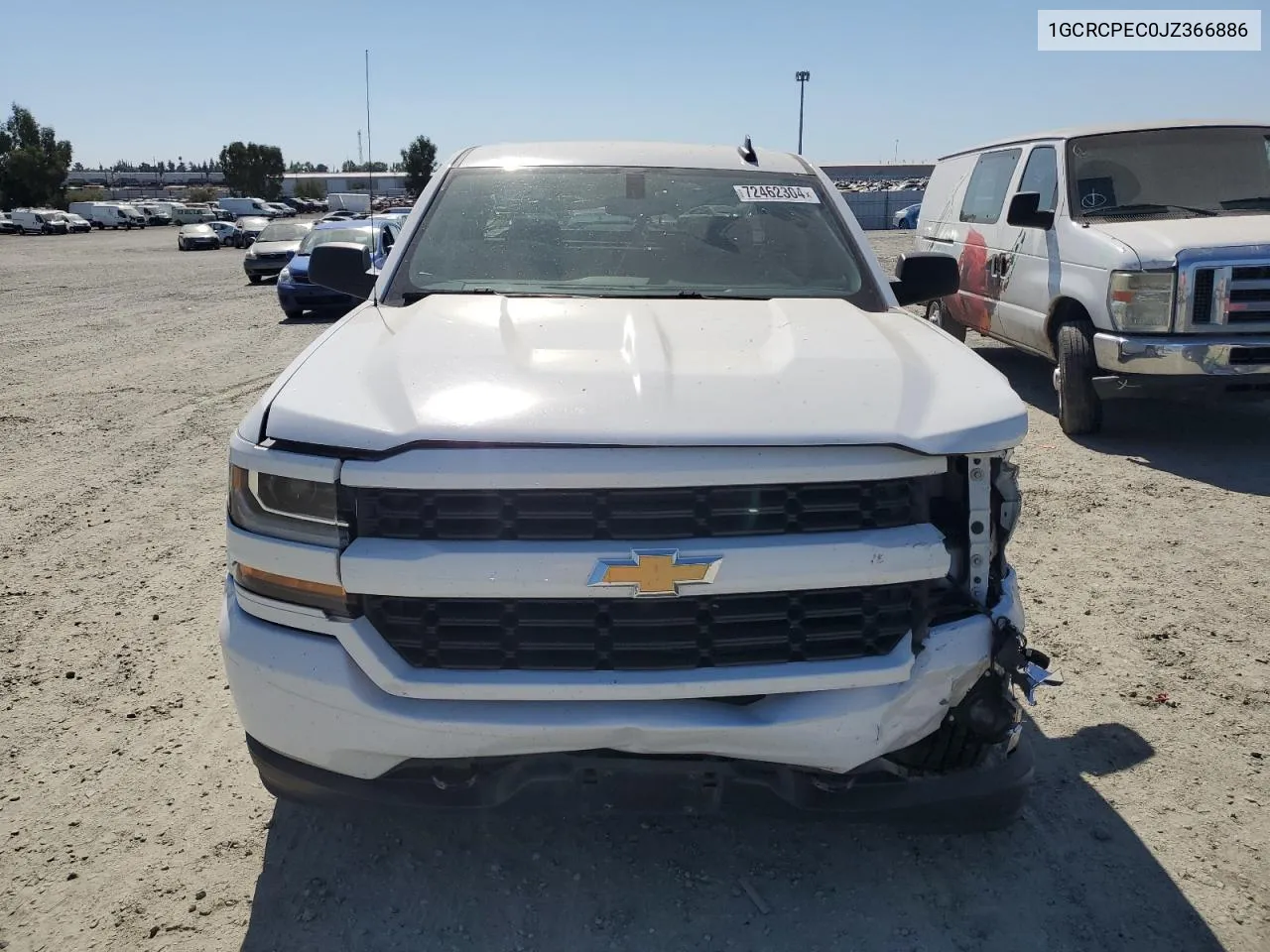 2018 Chevrolet Silverado C1500 Custom VIN: 1GCRCPEC0JZ366886 Lot: 72462304