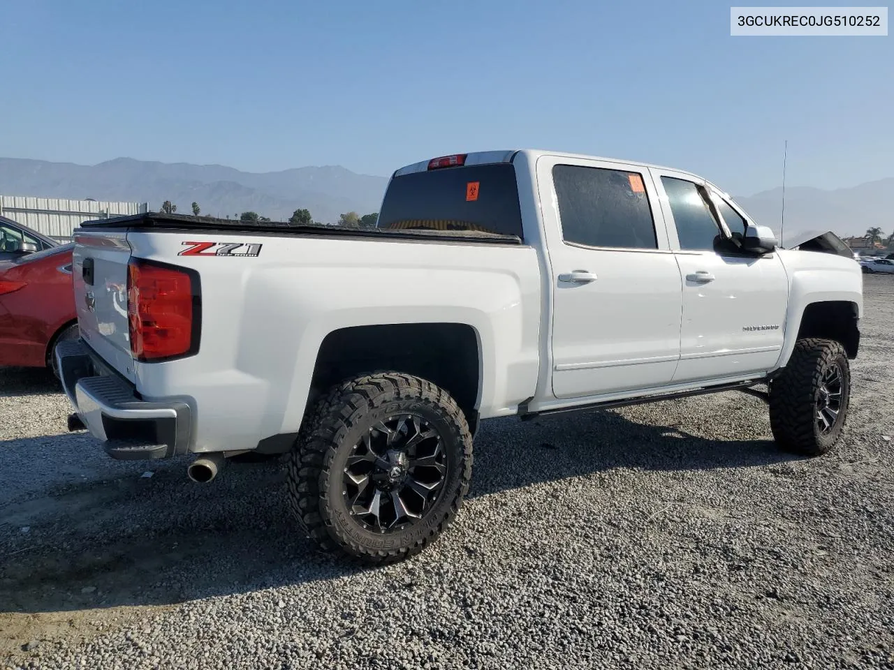 2018 Chevrolet Silverado K1500 Lt VIN: 3GCUKREC0JG510252 Lot: 72938884