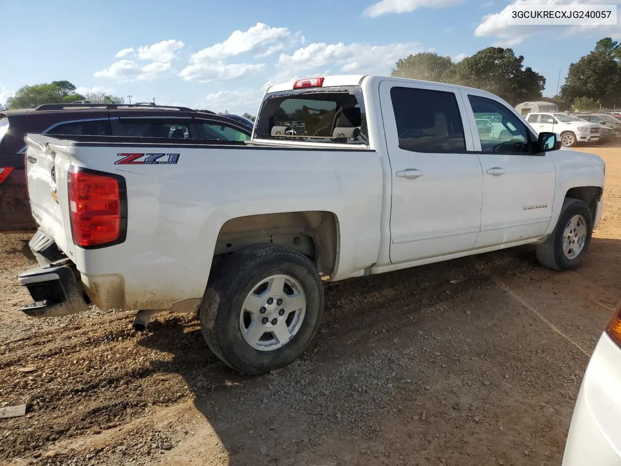 2018 Chevrolet Silverado K1500 Lt VIN: 3GCUKRECXJG240057 Lot: 74106344