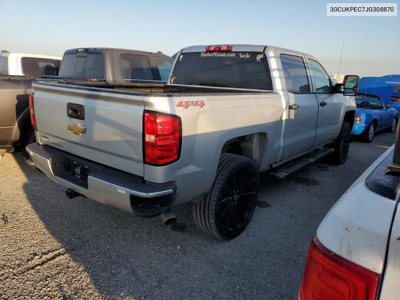 2018 Chevrolet Silverado K1500 Custom VIN: 3GCUKPEC7JG308870 Lot: 75120154