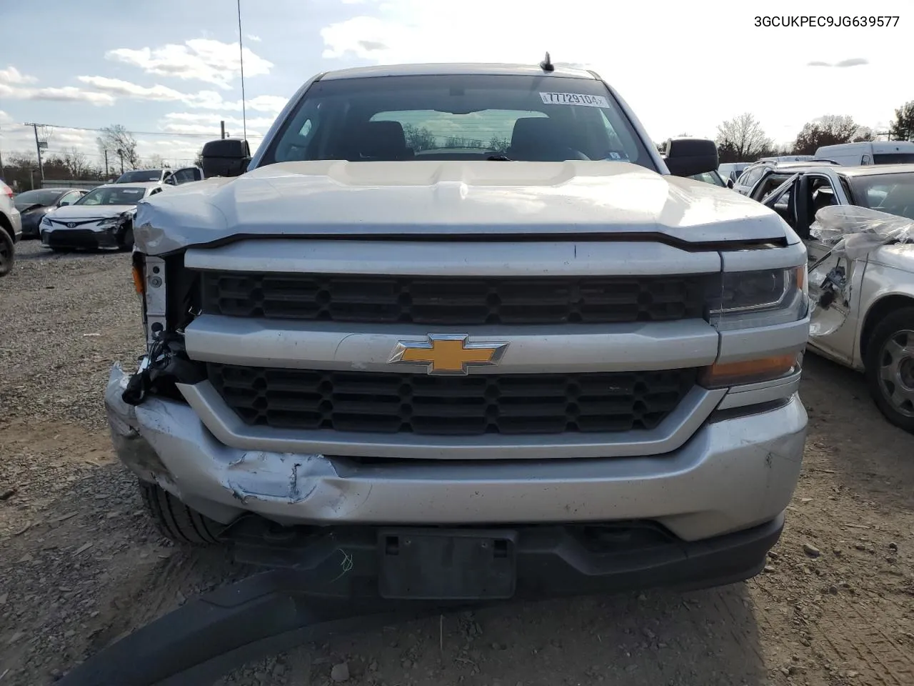 2018 Chevrolet Silverado K1500 Custom VIN: 3GCUKPEC9JG639577 Lot: 77729104