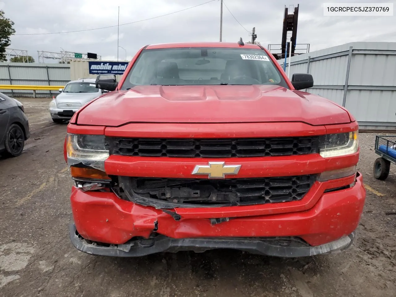 2018 Chevrolet Silverado C1500 Custom VIN: 1GCRCPEC5JZ370769 Lot: 78302364