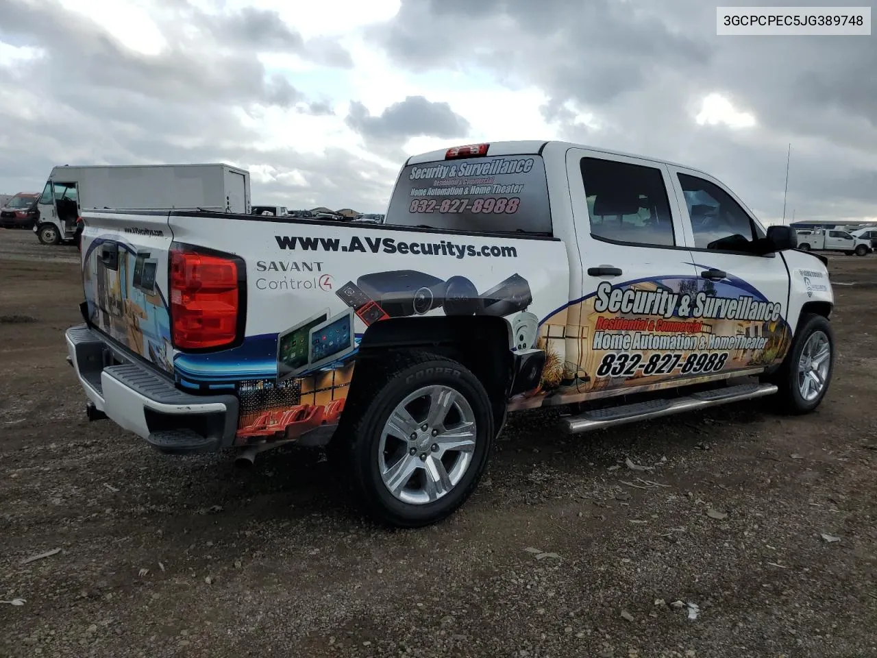 2018 Chevrolet Silverado C1500 Custom VIN: 3GCPCPEC5JG389748 Lot: 79905094