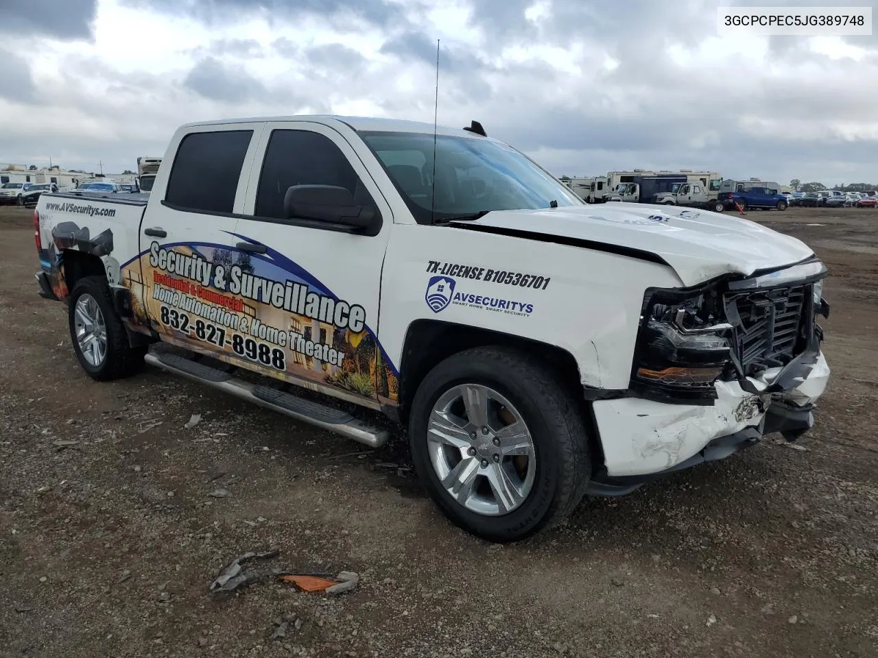 2018 Chevrolet Silverado C1500 Custom VIN: 3GCPCPEC5JG389748 Lot: 79905094