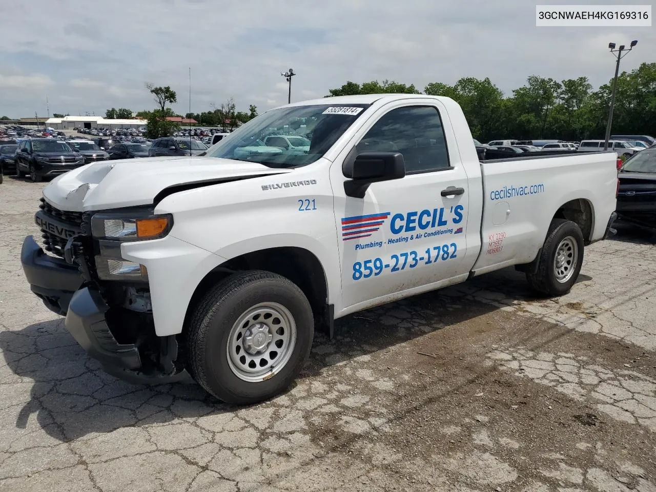 2019 Chevrolet Silverado C1500 VIN: 3GCNWAEH4KG169316 Lot: 55281814